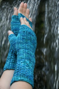 Slipstream Mitts - with a longer cuff and optional beads.